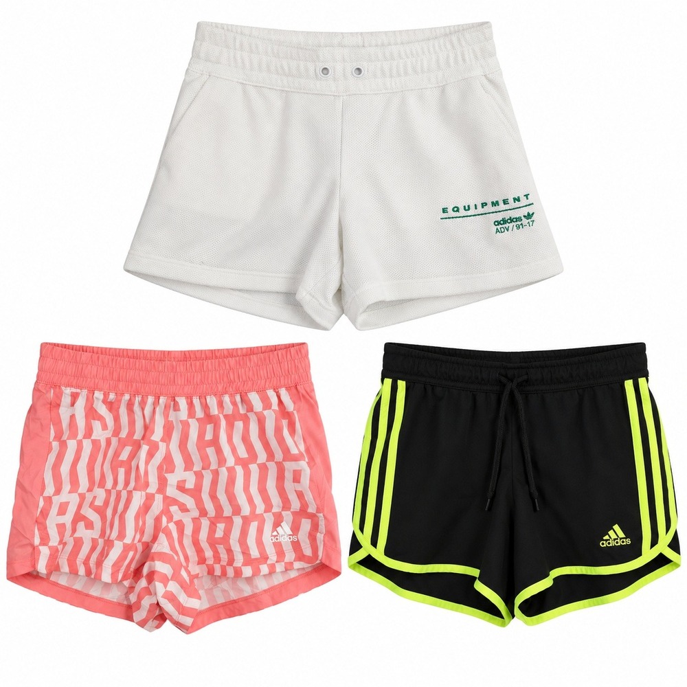 Adidas Lot of 3 Shorts Women XS Aeroready Equipment ADV Black Peach White EUC